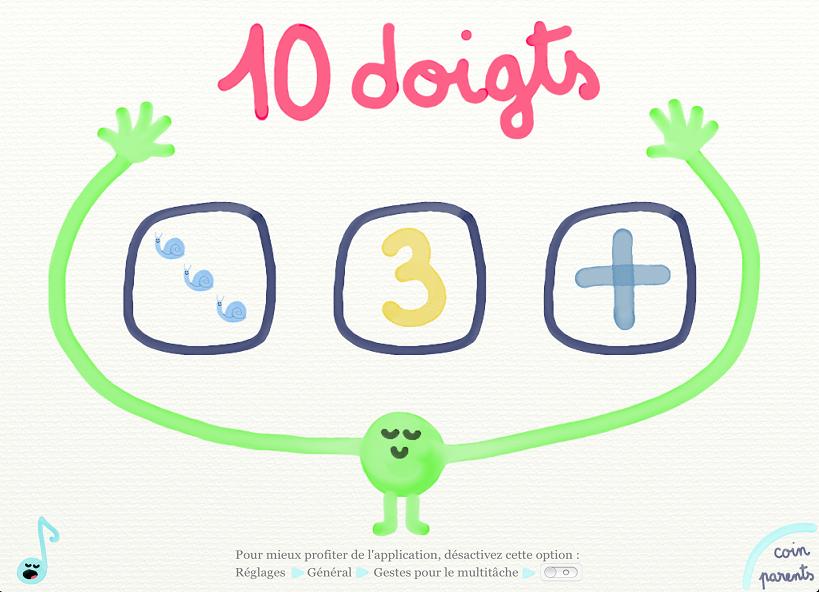 10 doigts Marbotic appli iPad chiffres 1
