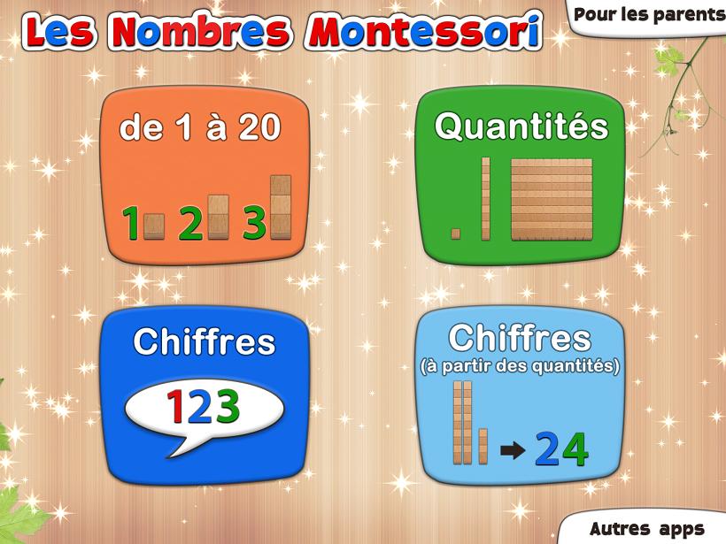 Nombres Montessori appli iPad L'Escapadou 1